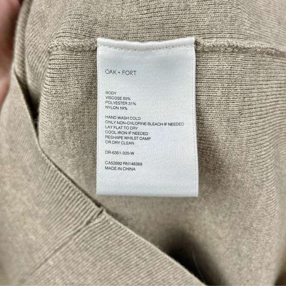 OAK + FORT Tan Mock Neck Large Pocket Long Sleeve Sweater Dress Size XS - Picture 7 of 7